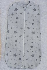 Пеленка-кокон на молнии Simple 2024 Minikin, интерлок, серая звездочка, Унисекс, 56-62