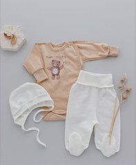 Комплект для новорожденного Baby Bear Minikin, футер, бежевый/молочный, Унисекс, 56