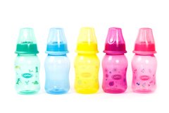 Бутылочка для кормления приталенная с силиконовой соской Lindo, 125 мл, Мальчик, синяя, 125мл