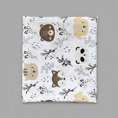 Пелюшка муслінова 2 шари BabyStarTex, 80x90 см, звірята коричневі в лісі, Унісекс, 90х80