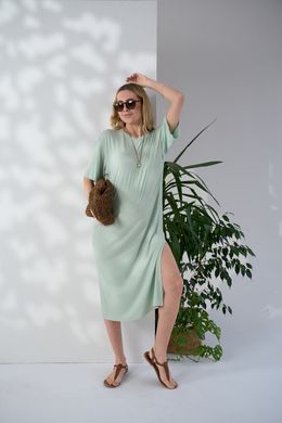 Платье прямое (футболка) для беременных и кормящих Lana Юла мама, светло-зеленый, S