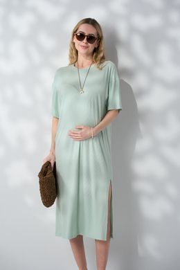 Платье прямое (футболка) для беременных и кормящих Lana Юла мама, светло-зеленый, S