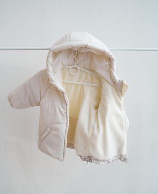 Тепла куртка дитяча демісезонна Wave Kids Fantasy, молоко, Унісекс, 74