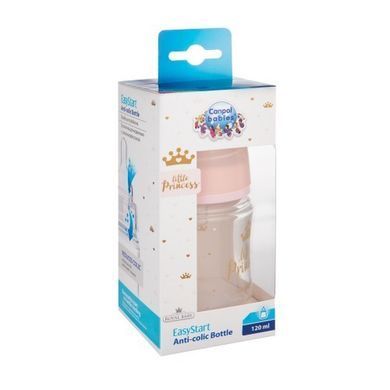 Бутылочка антиколиковая EasyStart Royal baby Canpol babies, 120 мл, Девочка, Розовый, 120мл