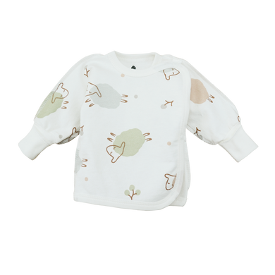 Распашонка для новорожденных Теплые объятия Minikin, футер, Унисекс, молочный с рисунком, 56
