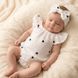 Боди + повязка для девочки Babystartex, муслин, молочное/сердечки черные, Девочка, 56-62