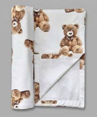 Пеленка непромокаемая из польского хлопка Babystartex, белая/мишки коричневые большие, Унисекс, 50х70 см