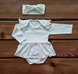 Боді-плаття довгий рукав + пов'язка, Babystartex, кулір, Дівчинка, молочний, 62-68