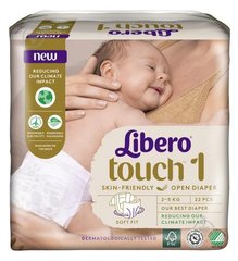Подгузники для новорожденных Libero Touch 1 (2-5 кг), 1уп/22шт, 1, 22 шт, 2-5 кг