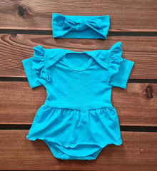 Боді-плаття короткий рукав + пов'язка, Babystartex, кулір, 56-62, синій