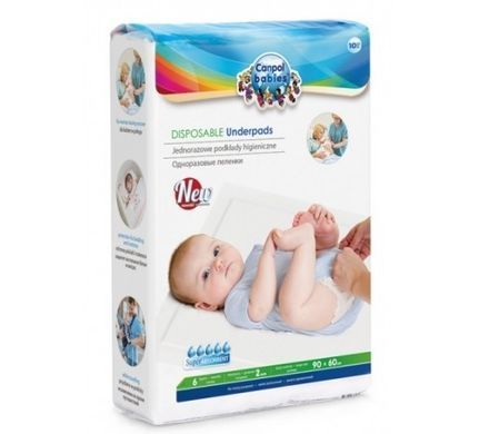 Пелюшки одноразові поглинаючі Canpol Babies, 60х90 см, 1уп/10шт, 60х90 см, 10 шт