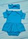 Боди-платье короткий рукав +повязка, Babystartex, кулир, 56-62, синий