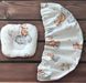 Набор для коляски наматрасник и подушка Babystartex, белый/мишка на облаке с шариками, Унисекс, для коляски
