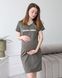 Сорочка для вагітних та годуючих HAPPY MOM (хакі), кулір, 46-48