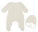 Комплект комбинезон и чепчик Baby Style Minikin, интерлок вафелька, молочный, Унисекс, молочный, 56
