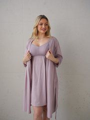 Комплект халат и сорочка для беременных и кормящих Soft & Lace Мамин Дом, аметист, XS