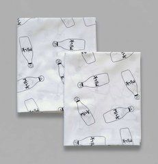 Пелюшка польська бавовна BabyStarTex, 80x90 см, біла/пляшка Milk, Унісекс