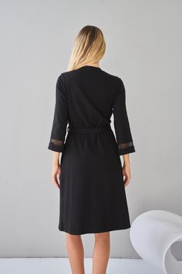 Комплект халат и сорочка для беременных и кормящих Yula mama, черный, S