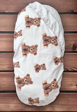 Наматрацник непромокальний в коляску BabyStarTex, 35х75см, білий/коричневий ведмедики, Хлопчик, для коляски
