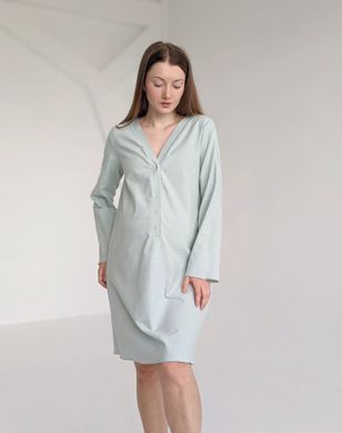 Тепла Фланелева сорочка для годування (м'ятний), футер, 50-52