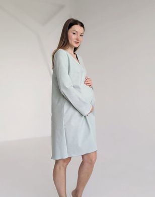 Тепла Фланелева сорочка для годування (м'ятний), футер, 50-52
