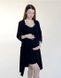 Комплект халат і сорочка для вагітних (чорний), кулір, 46-48