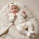 Комплект на випіску для дівчинки комбінезон та пов'язка Babystartex, інтерлок, молочний, Дівчинка, молочний, 56