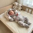 Комбинезон на молнии теплый с капюшоном Розочки BabyStarTex, трехнить на флисе, Девочка, 56-62