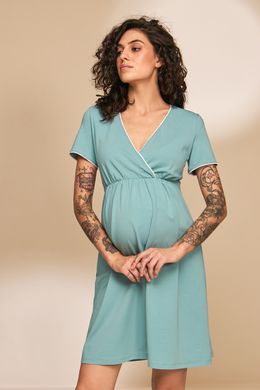 Ночная сорочка для беременных и кормящих ALISA LIGHT Юла Мама, полынь, S