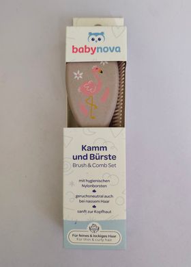 Расческа и щетка с искусственной щетиной Baby-Nova, 0+, Девочка, Розовый