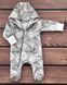 Комбінезон на блискавці теплий з капюшоном Трояндочки BabyStarTex, тринітка на флісі, Дівчинка, 56-62