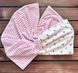 Плед детский из плюша Babystartex, розовый плюш/сердечки серые и розовые, Девочка, 100*80, без утеплителя