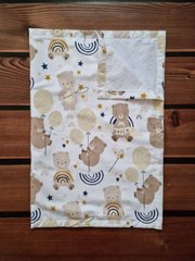 Пеленка непромокаемая из польского хлопка BabyStarTex, мишка и радуга, Унисекс, 50х70 см