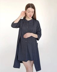 Комплект халат и сорочка в роддом (графитовый меланж), кулир, 42-44