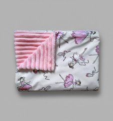 Плед дитячий з плюшу Babystartex, рожевий/балерини, Дівчинка, 100*80, без утеплювача