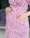 Комплект в роддом для беременных и кормящих Горошек (розовый/бордовый), кулир, 46-48