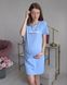 Сорочка для беременных и кормящих HAPPY MOM (пастельный голубой), кулир, 46-48