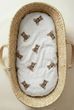 Наматрацник непромокальний в коляску BabyStarTex, 35х75см, білий/коричневий ведмедики_новий, Хлопчик, для коляски