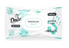 Вологі серветки для дітей Dada Premium Soft із клапаном, 1уп/100 шт, 100 шт