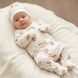 Комбінезон та шапочка для новонароджених Babystartex, футер, ведмедики на хмарках, Унісекс, 56