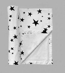 Пеленка непромокаемая из польского хлопка Babystartex, белая/темно-синие звезды, Унисекс, 50х70 см