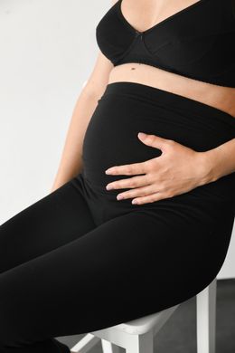 Легінси для вагітних утеплені з резинкою Мамин дом, чорні, XS, Лосини