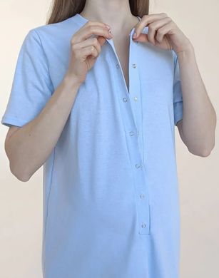 Комплект халат и сорочка в роддом (пастельный голубой), кулир, 46-48