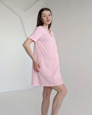 Сорочка на пологи в пологовий з коротким рукавчиком (персіковий), кулір, 46-48