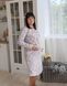 Теплая сорочка для беременных и кормящих Пейсли (нежно-розовый), футер, 42-44