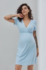 Ночная сорочка для беременных и кормящих ALISA LIGHT Юла Мама, голубая, S