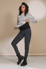 Стильні джинси Mom для вагітних IVONNE Yula Mama, чорно-сірий, S
