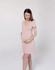Нічна для вагітних і годуючих матусь (пудрова), преміум стрейч-кулір, 50-52