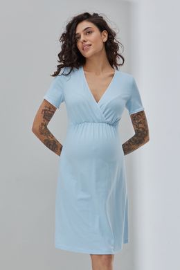 Нічна сорочка для вагітних та годуючих ALISA LIGHT Юла Мама, блакитна, S