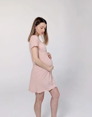 Нічна для вагітних і годуючих матусь (пудрова), преміум стрейч-кулір, 46-48